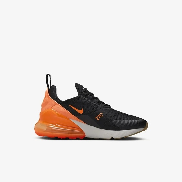 Nike Air Max 270 943345-037 GS crimson phantom Black and Orange Athletic Shoes - Picture 6 of 7